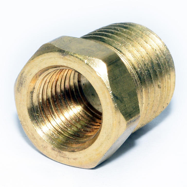 BRASS PIPE BUSHING 1/4MPTX1/8FPT
