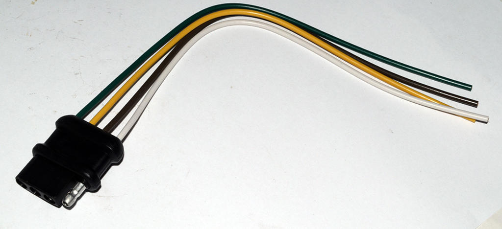 MOLDED CONNECTOR PIGTAIL FOR TRAILER MALE 4 POLE 8" OR 12"