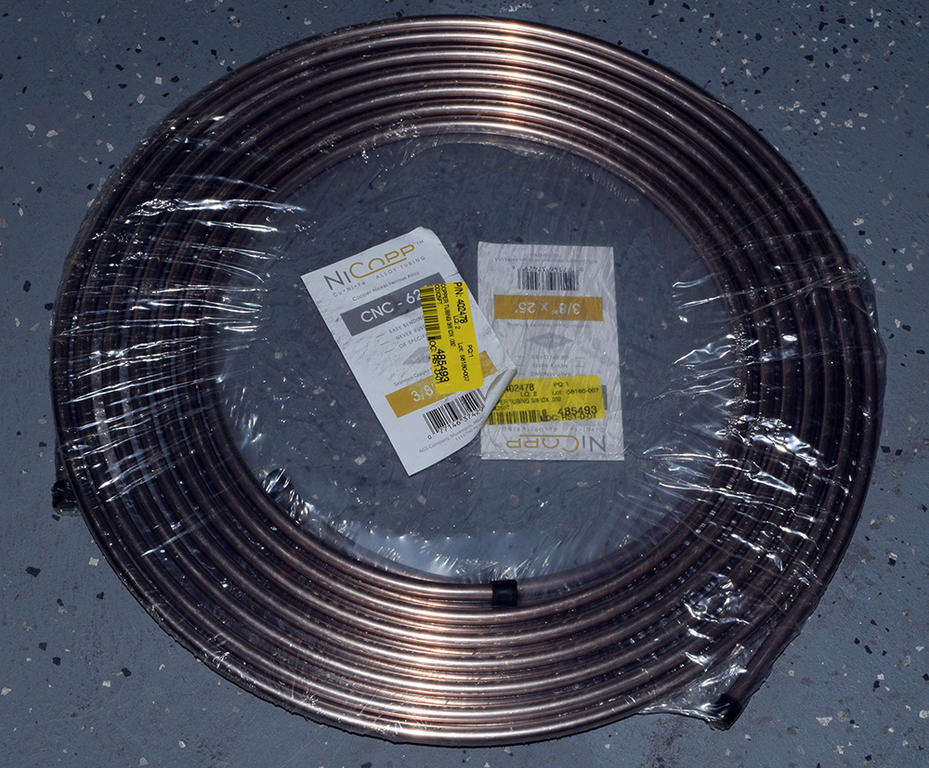 COPPER TUBING 3/8 IDX .032 ODX25FT