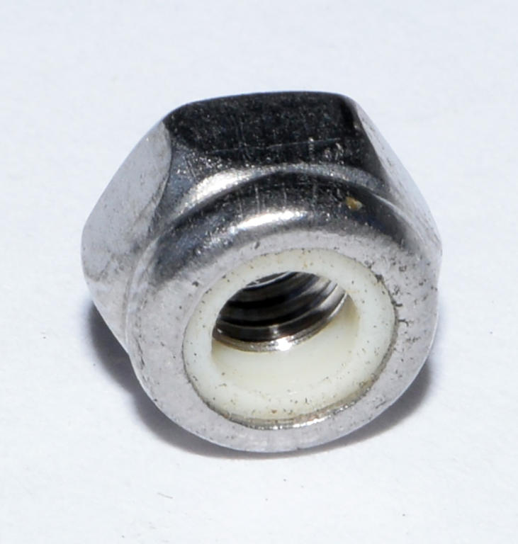 A2 SS MET NYLON LOCK NUT M6X1.0 PITCH DIN 985 A2