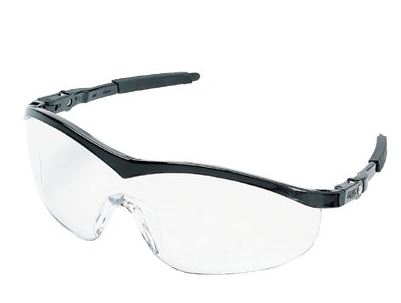 GLASSES SAFETY STORM BLACK FRAME CLEAR LENS