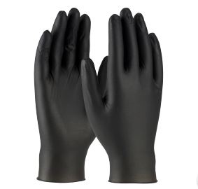 GLOVE NITRILE LARGE PF BLACK 5MIL TEXTURED GRIP 100/BX, 10BX/CS