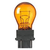 AUTOMOTIVE LIGHT BULB #3157A AMBER S-8 WEDGE BASE